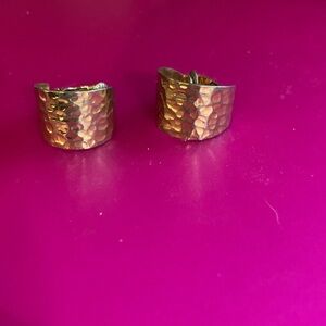 Elegant Gold and Silver Hammered Earrings